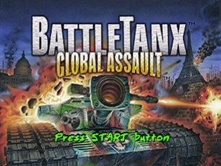 Battletanx Global Assault title screen for Playstation